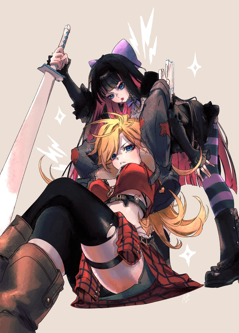 Panty and Stoking, ilustración de Rawder.